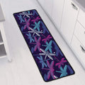 Trippy Dragonfly Pattern Print Long Kitchen Mat