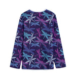 Trippy Dragonfly Pattern Print Long Sleeve Short Coat