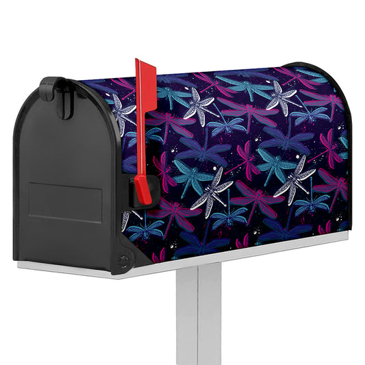 Trippy Dragonfly Pattern Print Mailbox Cover