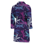 Trippy Dragonfly Pattern Print Men's Bathrobe