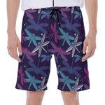 Trippy Dragonfly Pattern Print Men's Beach Shorts