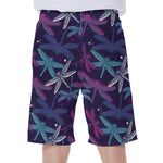 Trippy Dragonfly Pattern Print Men's Beach Shorts