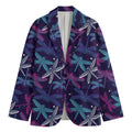Trippy Dragonfly Pattern Print Men's Blazer