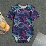 Trippy Dragonfly Pattern Print Men's Bodysuit
