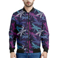Trippy Dragonfly Pattern Print Men's Bomber Jacket