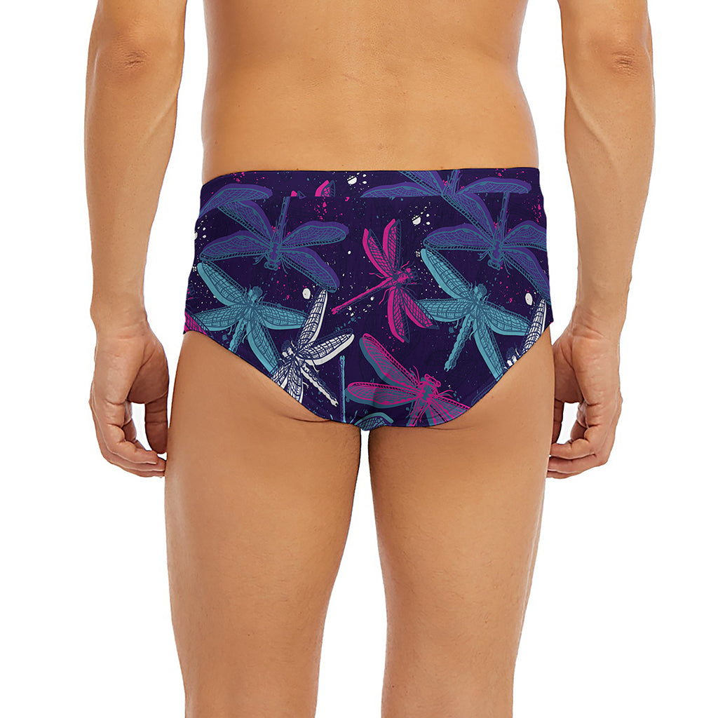 Trippy Dragonfly Pattern Print Men's Briefs