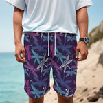 Trippy Dragonfly Pattern Print Men's Cargo Shorts