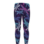 Trippy Dragonfly Pattern Print Men's leggings