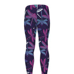 Trippy Dragonfly Pattern Print Men's leggings