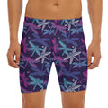 Trippy Dragonfly Pattern Print Men's Long Boxer Briefs