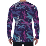 Trippy Dragonfly Pattern Print Men's Long Sleeve T-Shirt