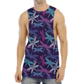 Trippy Dragonfly Pattern Print Men's Muscle Tank Top
