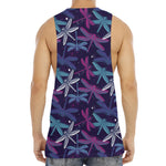 Trippy Dragonfly Pattern Print Men's Muscle Tank Top