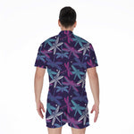 Trippy Dragonfly Pattern Print Men's Rompers