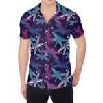 Trippy Dragonfly Pattern Print Men's Shirt