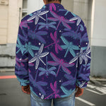 Trippy Dragonfly Pattern Print Men's Shirt Jacket