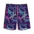 Trippy Dragonfly Pattern Print Men's Athletic Shorts