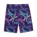 Trippy Dragonfly Pattern Print Men's Sports Shorts