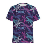 Trippy Dragonfly Pattern Print Men's Sports T-Shirt