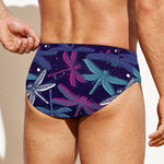 Trippy Dragonfly Pattern Print Men's Swim Briefs