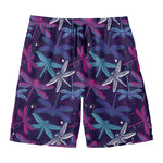 Trippy Dragonfly Pattern Print Men's Swim Trunks