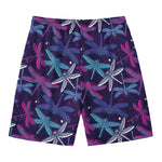 Trippy Dragonfly Pattern Print Men's Swim Trunks