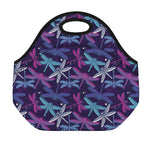 Trippy Dragonfly Pattern Print Neoprene Lunch Bag