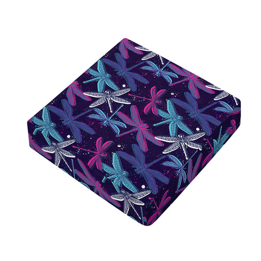 Trippy Dragonfly Pattern Print Outdoor Seat Cushion Cover