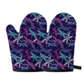 Trippy Dragonfly Pattern Print Oven Mitts
