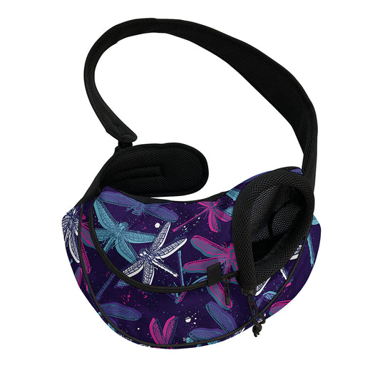 Trippy Dragonfly Pattern Print Pet Sling Carrier
