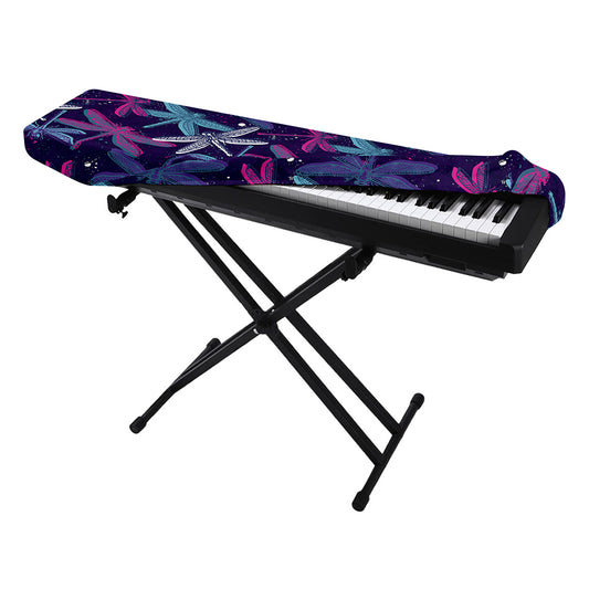 Trippy Dragonfly Pattern Print Piano Keyboard Cover