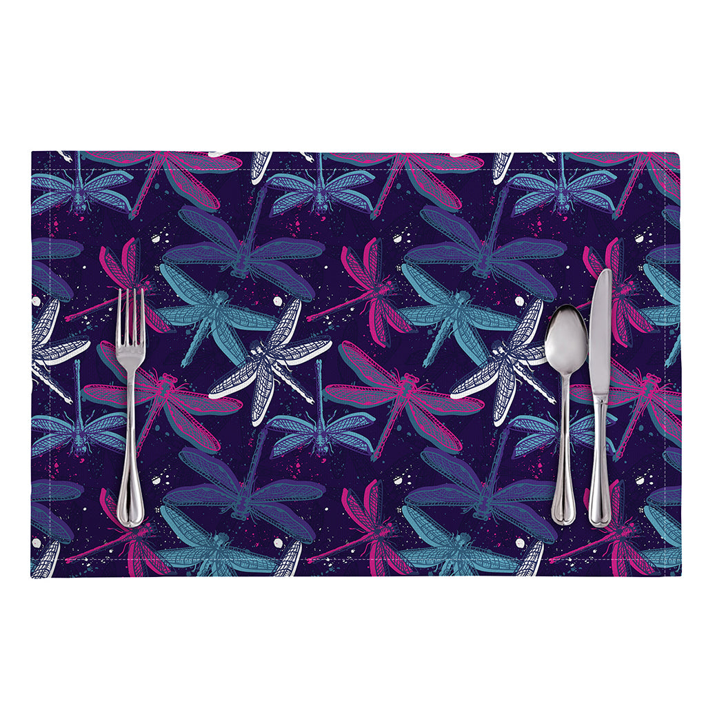 Trippy Dragonfly Pattern Print Placemat