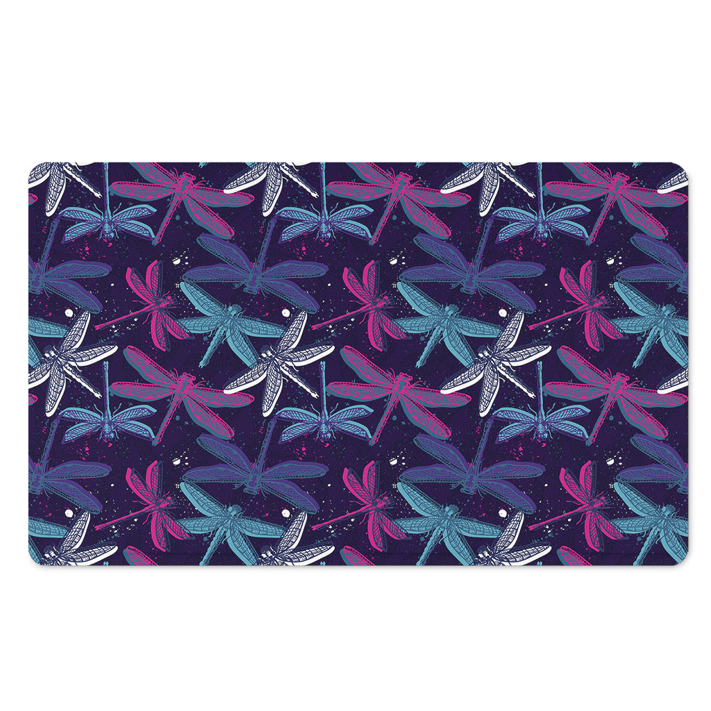 Trippy Dragonfly Pattern Print Polyester Doormat