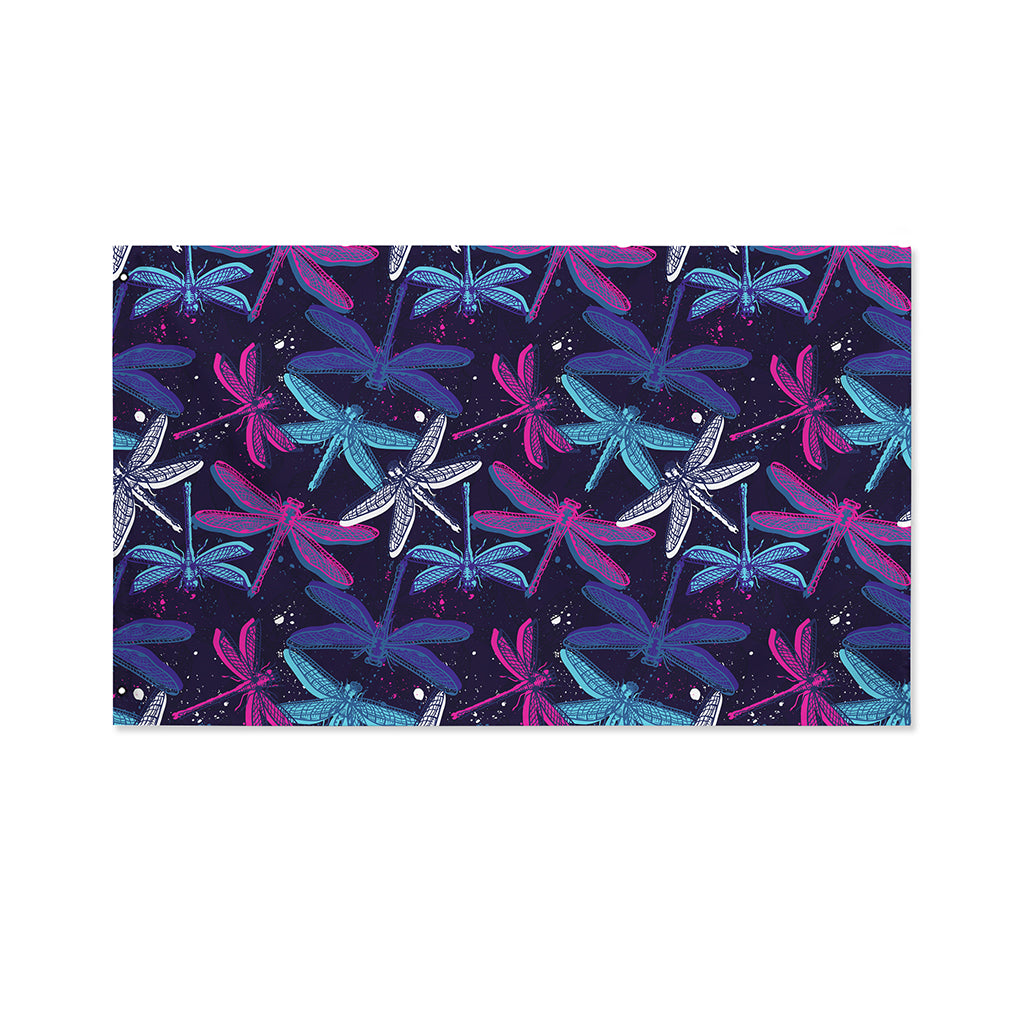 Trippy Dragonfly Pattern Print Polyester Flag