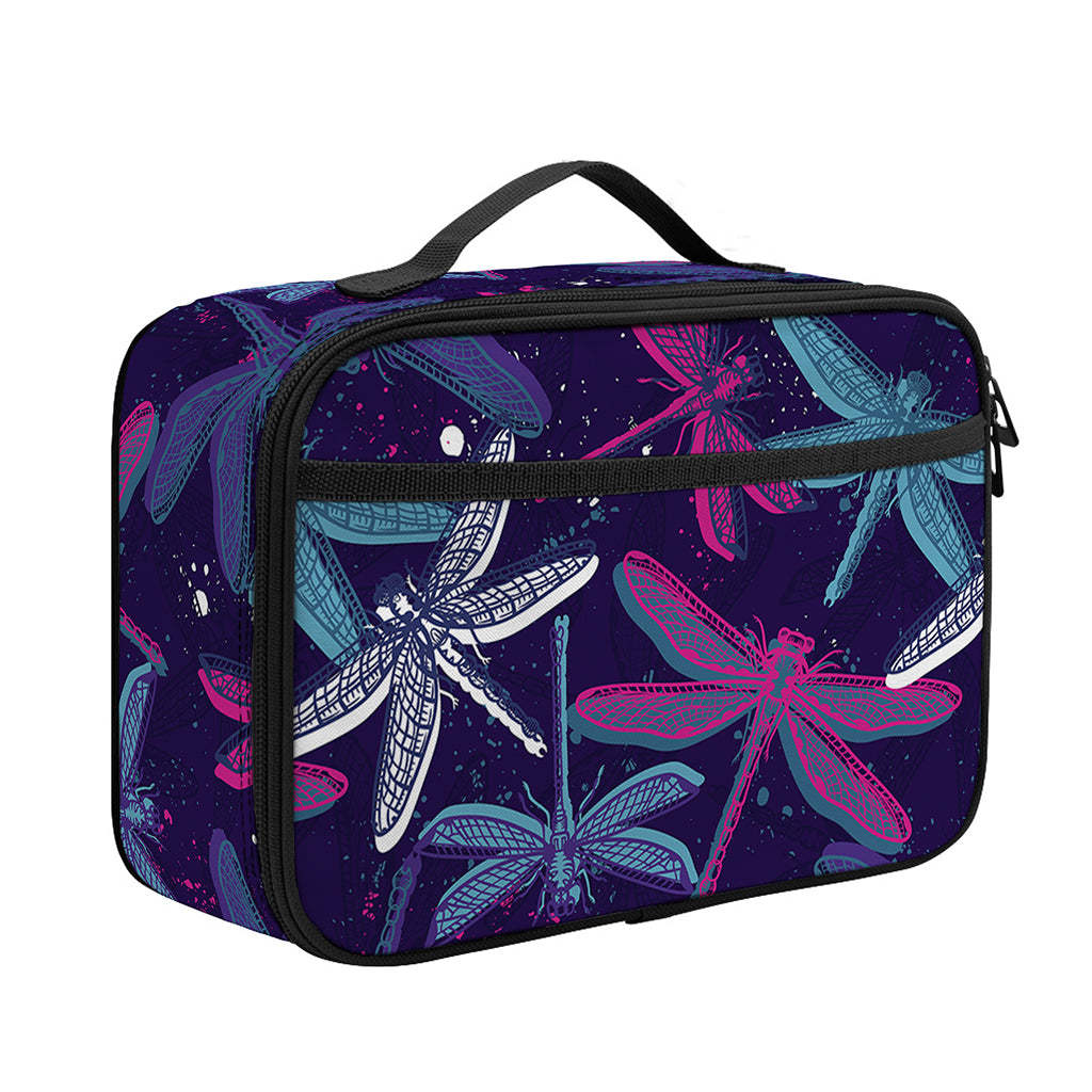 Trippy Dragonfly Pattern Print Portable Lunch Bag