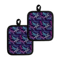 Trippy Dragonfly Pattern Print Pot Holders