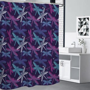 Trippy Dragonfly Pattern Print Premium Shower Curtain