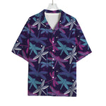 Trippy Dragonfly Pattern Print Rayon Hawaiian Shirt