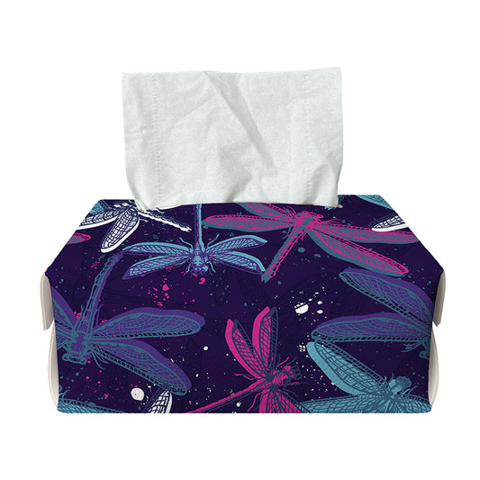 Trippy Dragonfly Pattern Print Rectangle Tissue Box Cover