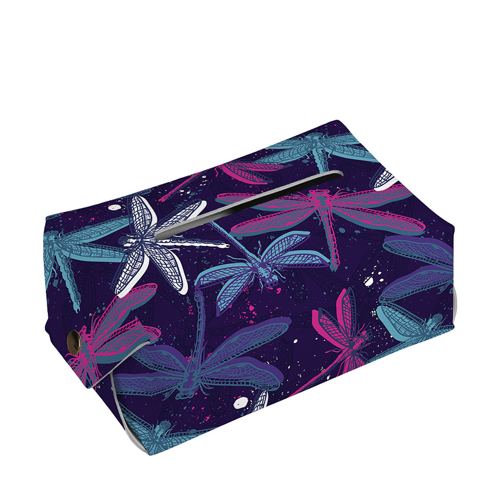 Trippy Dragonfly Pattern Print Rectangle Tissue Box Cover