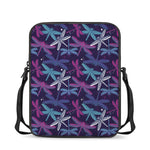 Trippy Dragonfly Pattern Print Rectangular Crossbody Bag