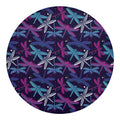 Trippy Dragonfly Pattern Print Round Blanket