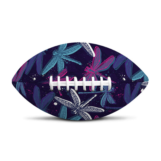 Trippy Dragonfly Pattern Print Rugby Ball