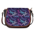 Trippy Dragonfly Pattern Print Saddle Bag