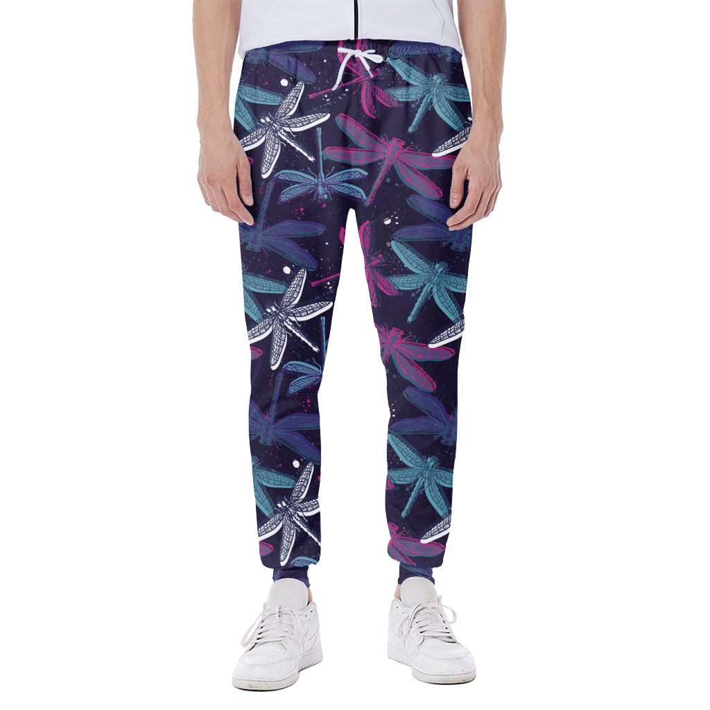 Trippy Dragonfly Pattern Print Scuba Joggers