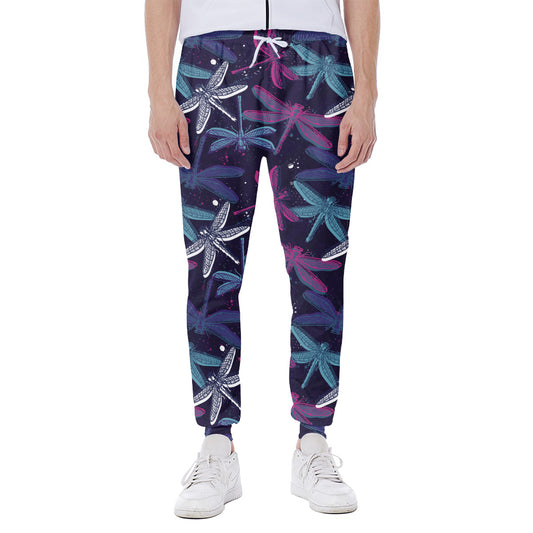 Trippy Dragonfly Pattern Print Scuba Joggers