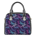Trippy Dragonfly Pattern Print Shoulder Handbag
