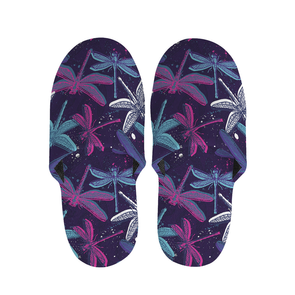 Trippy Dragonfly Pattern Print Slippers