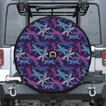 Trippy Dragonfly Pattern Print Tire Cover With Camera Hole