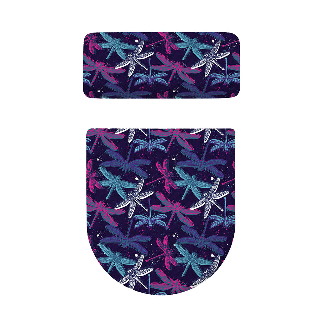 Trippy Dragonfly Pattern Print Toilet Lid And Tank Cover Set